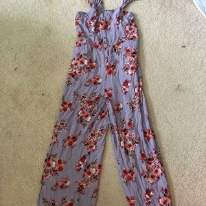 Purple floral jumpsuit